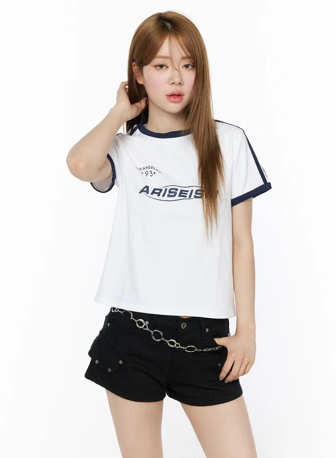sporty-contrast-color-tee-cu511 / White