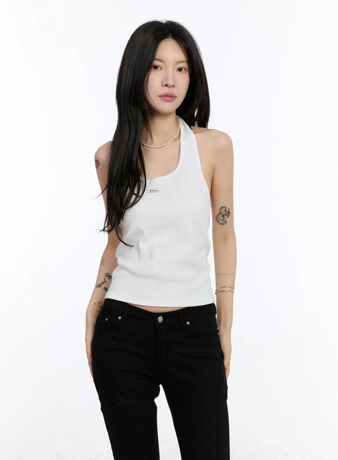 ribbed-halter-top-ca507 / White