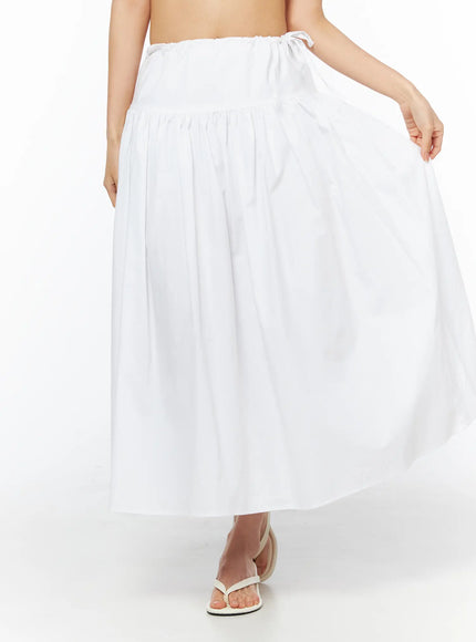 Basic Ribbon Maxi Skirt CU522 in White, size S/M