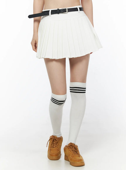 belted-pleated-mini-skirt-cu511