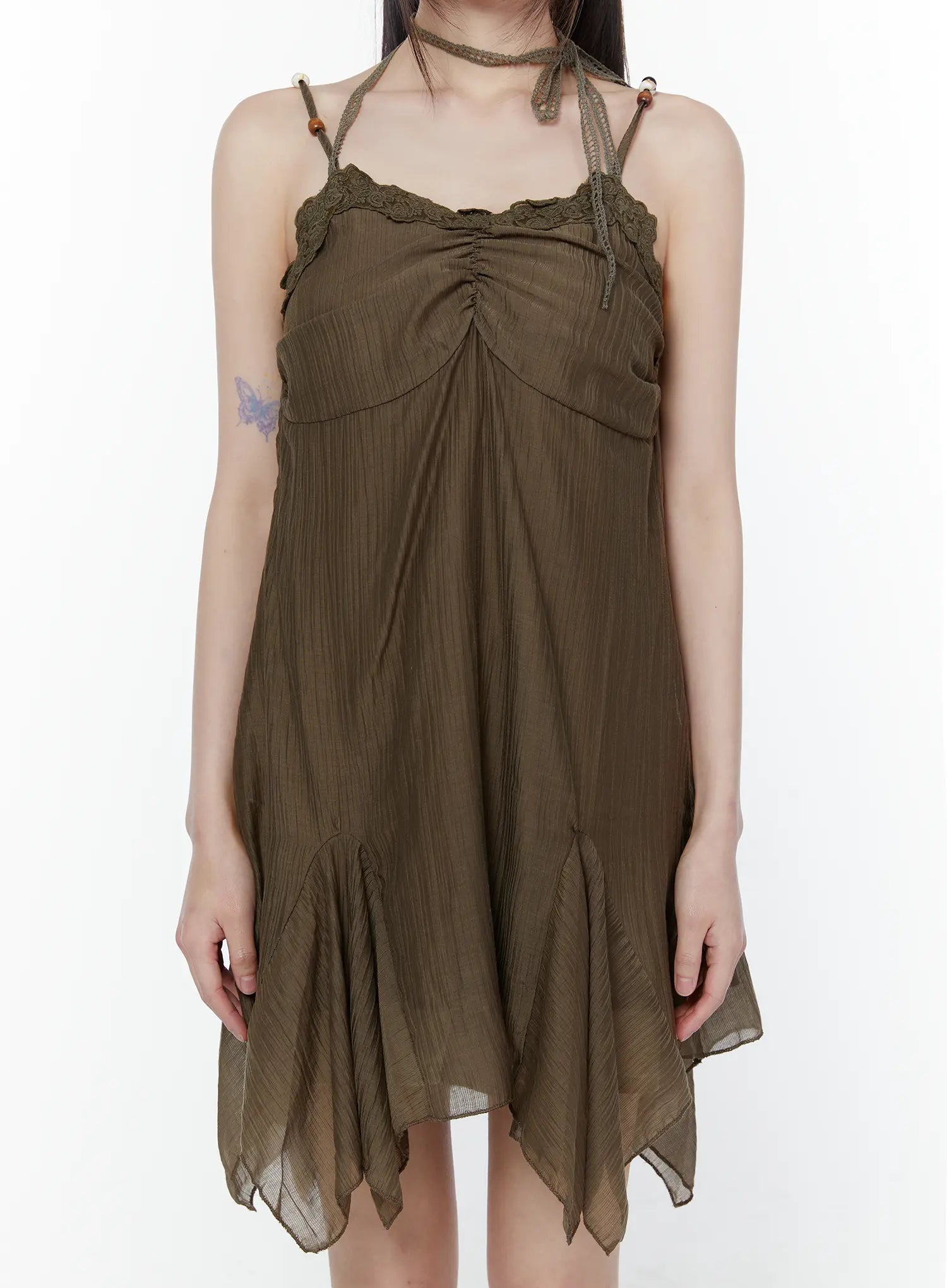 shirred-asymmetrical-sleeveless-dress-cu508