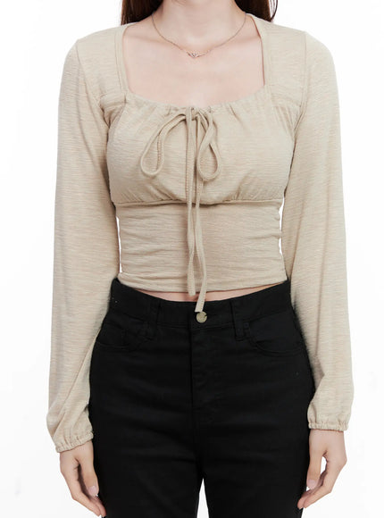 long-sleeve-shirred-ribbon-crop-top-cg521