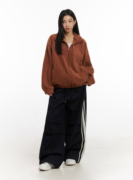 striped-trackpants-with-adjustable-waist-ij503