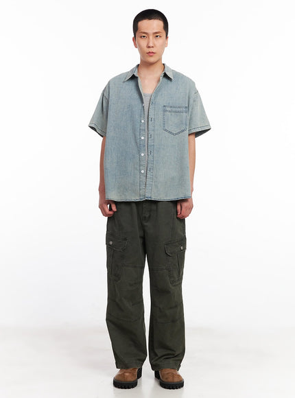 mens-short-sleeve-denim-collar-shirt-iu512