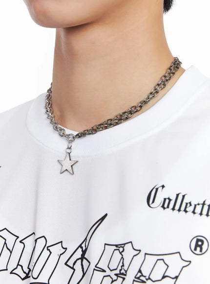 mens-star-pendant-chain-necklace