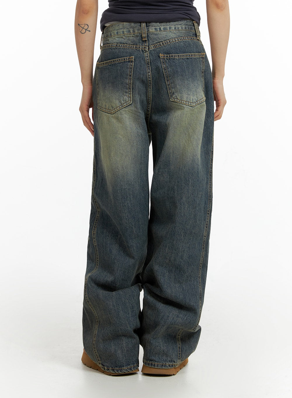 Washed Baggy Jeans CF416