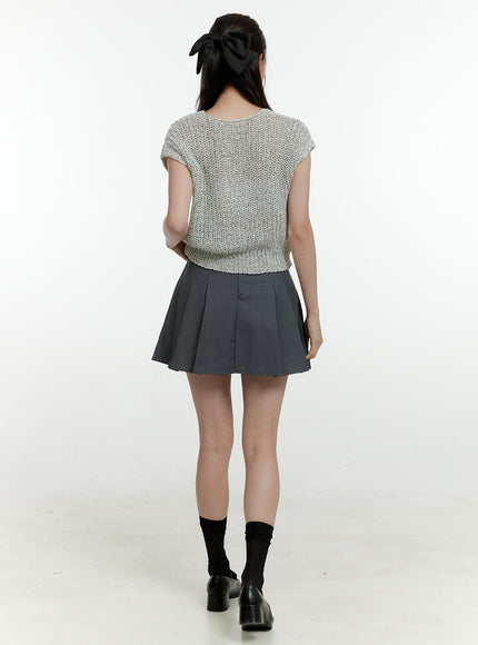 knitted-v-neck-short-sleeve-cardigan-ol430