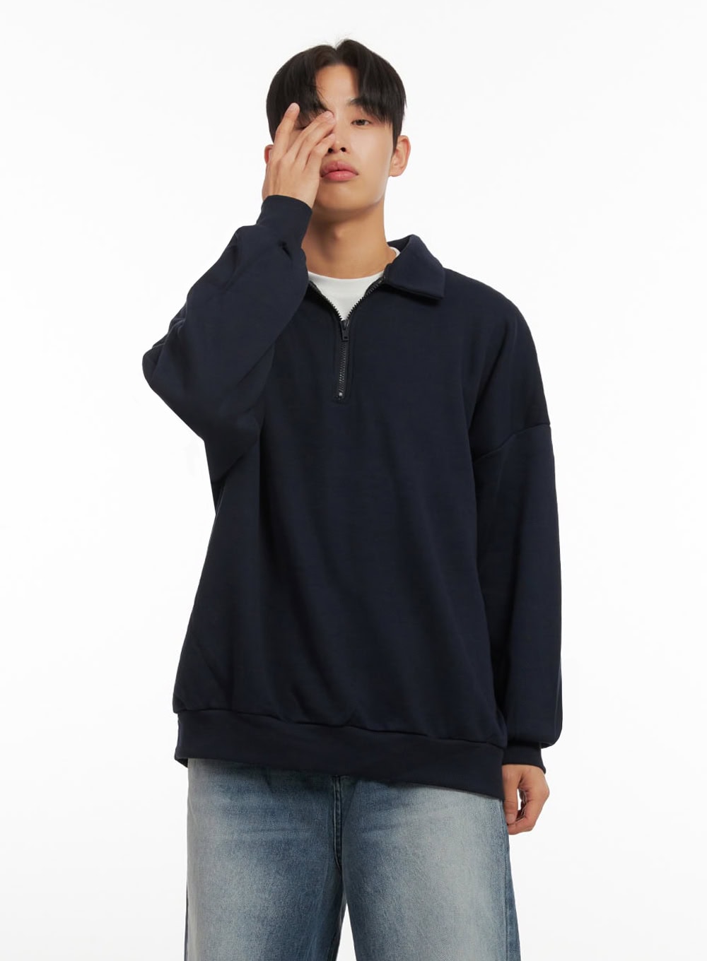 mens-collared-half-zip-crewneck-id406