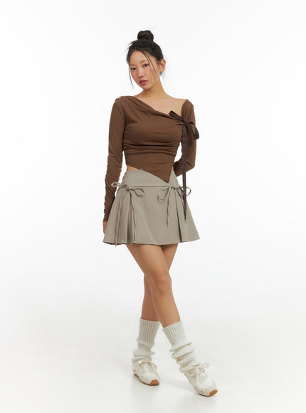 ribbon-pleated-mini-skirt-is402