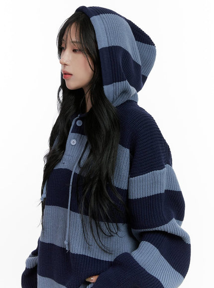 buttoned-stripe-hoodie-sweater-cn408