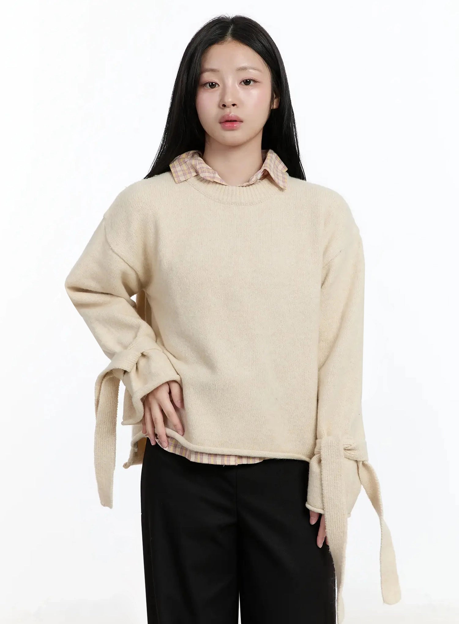 ribbon-sleeve-knit-sweater-im513