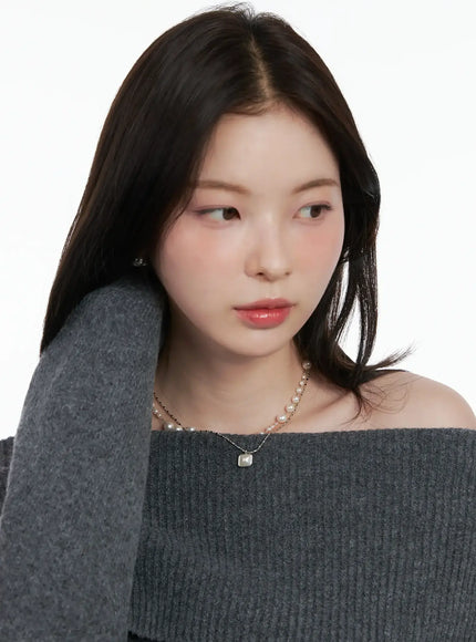 Faux-Pearl Layered Necklace  IN510