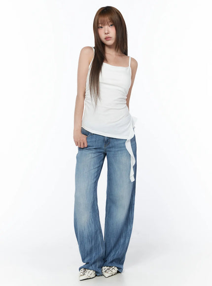 asymmetrical-ruched-sleeveless-top-cy529