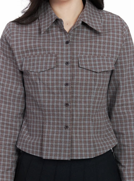 checkered-crop-shirt-ij528