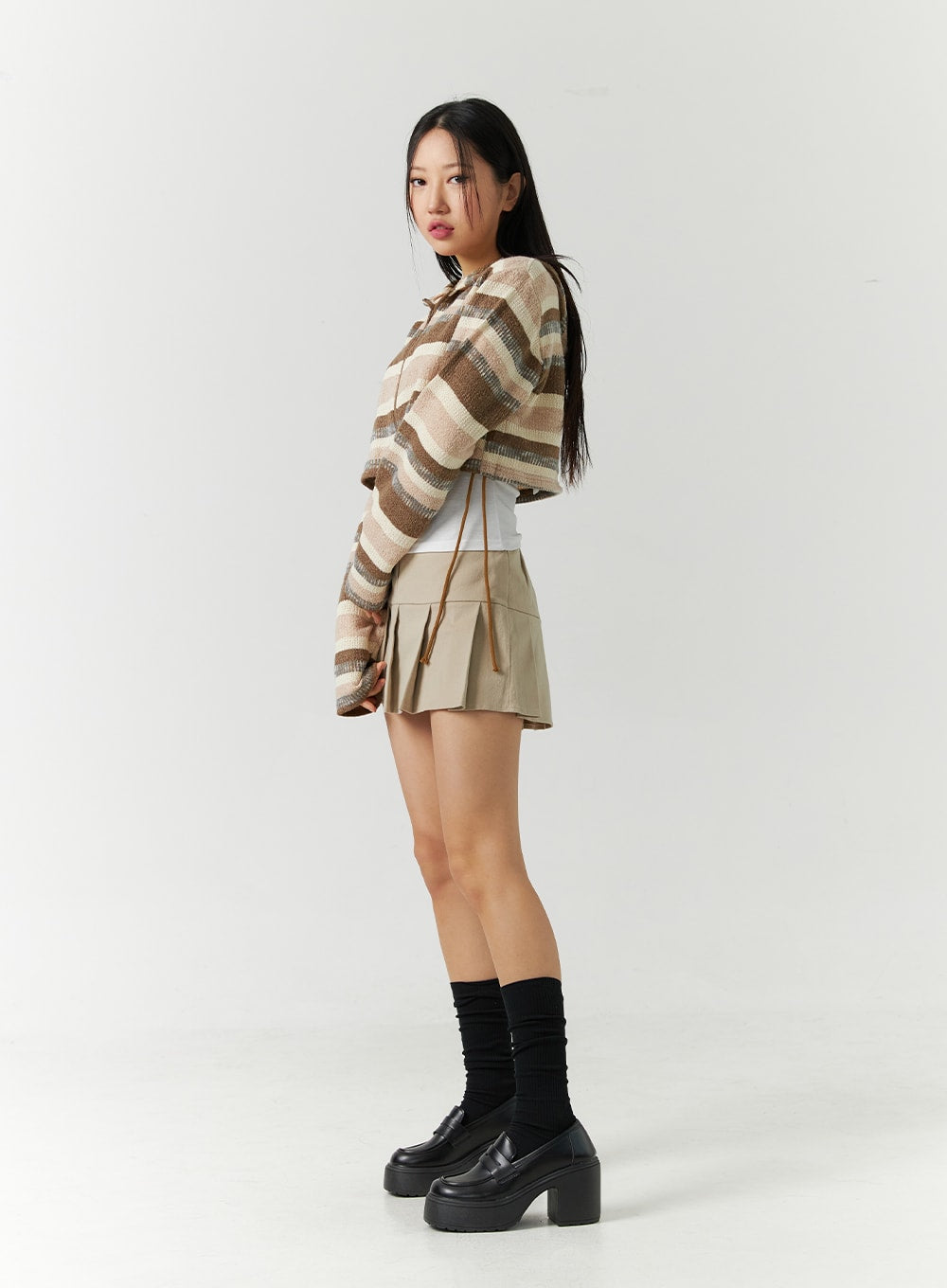 fleece-pleated-mini-skirt-cd301
