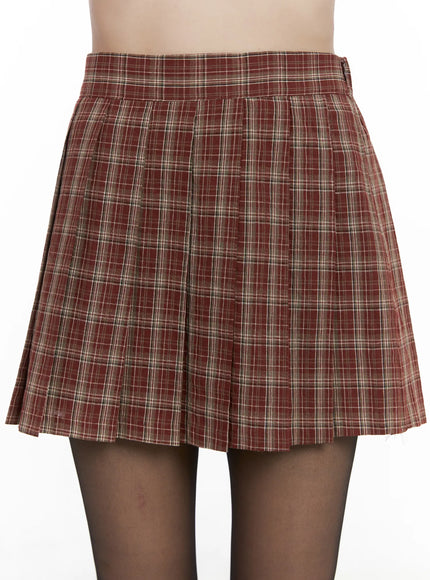 plaid-pleated-mini-skirt-cg519