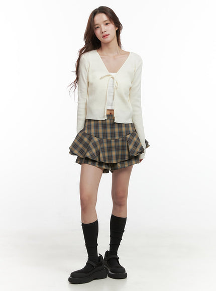 checkered-ruffle-mini-skirt-oo421