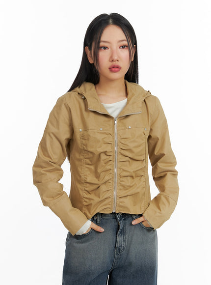 shirring-hooded-zip-up-bomber-jacket-cf408