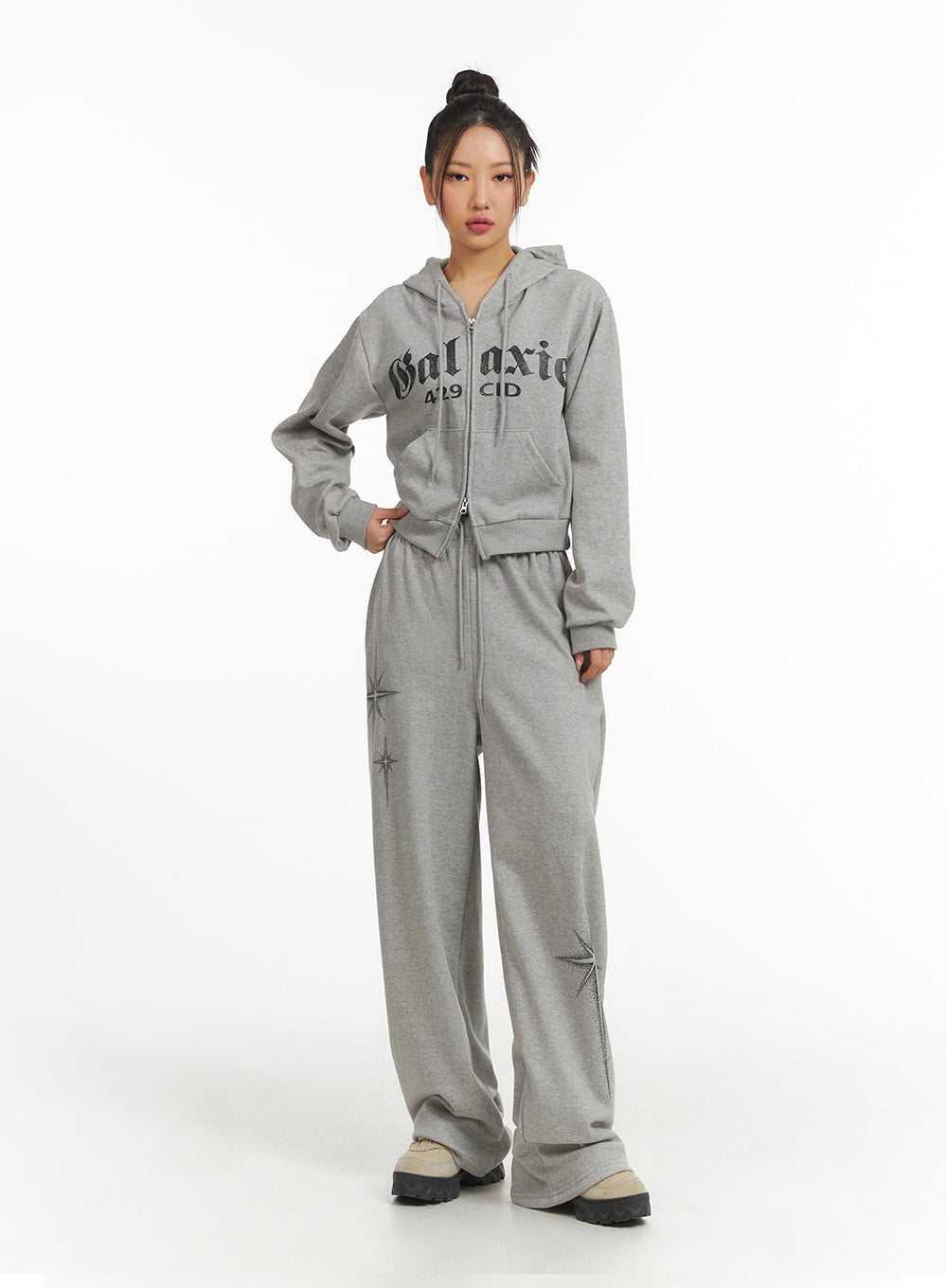 Star Print Straight Leg Sweatpants CJ429