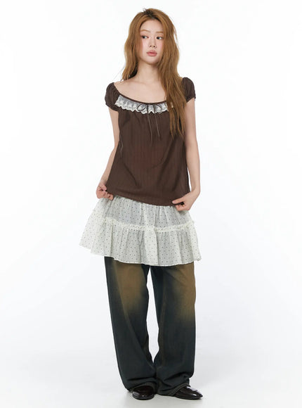 lace-puff-sleeve-blouse-cy505