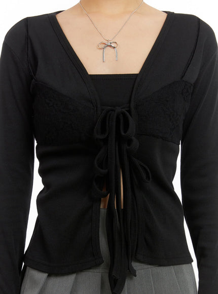 ribbon-strap-solid-cardigan-is402