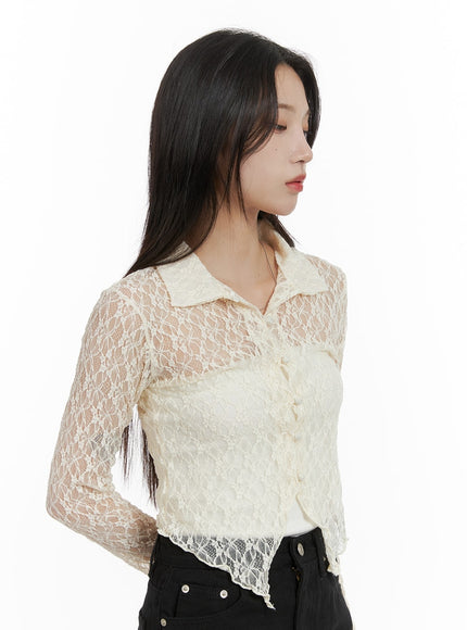 lace-solid-ruffle-hem-long-sleeve-blouse-cm427