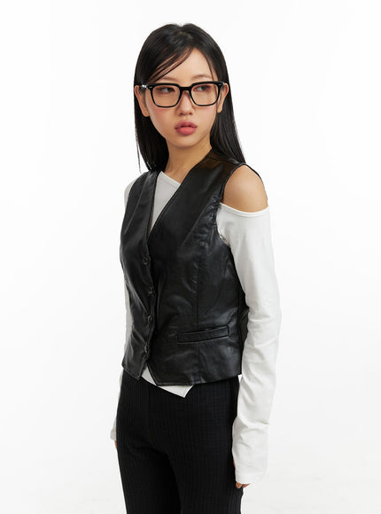 faux-leather-v-neck-vest-cf408