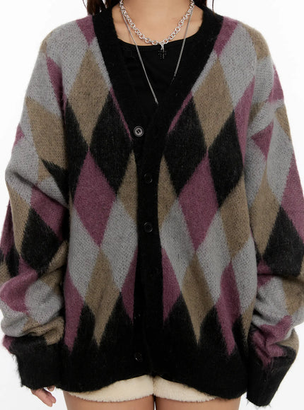 oversized-multi-color-argyle-knit-cardigan-cn527