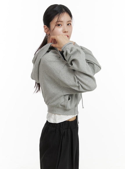 Zip-Up Crop Hoodie Sweatshirt OA419