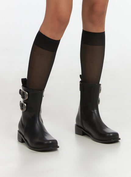 buckle-faux-leather-ankle-boots-is427