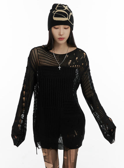 dark-grunge-damaged-mesh-knit-top-cf428