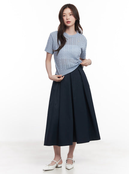 cable-knit-short-sleeve-sweater-cy515