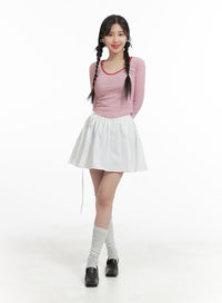 banding-strap-cotton-mini-skirt-om425