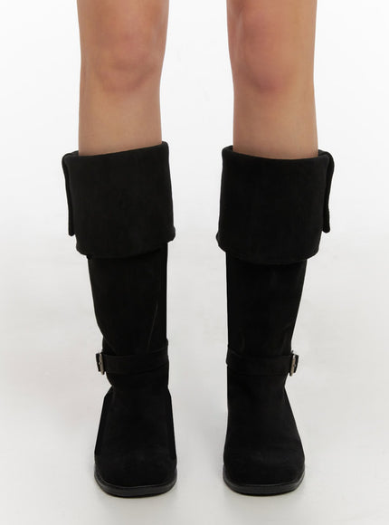 buckle-strap-faux-leather-long-boots-id431