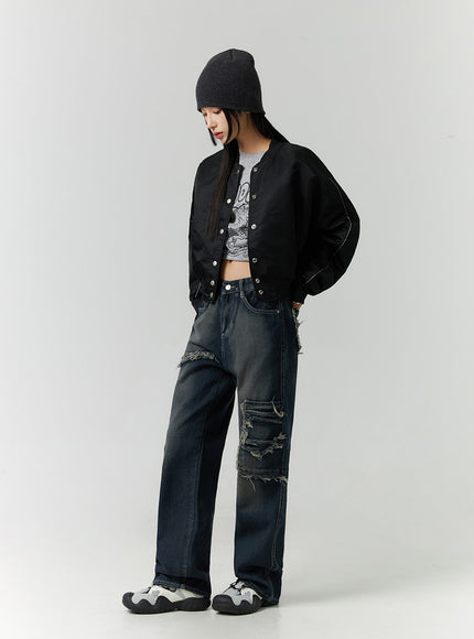 destroyed-pocket-straight-leg-jeans-cd301