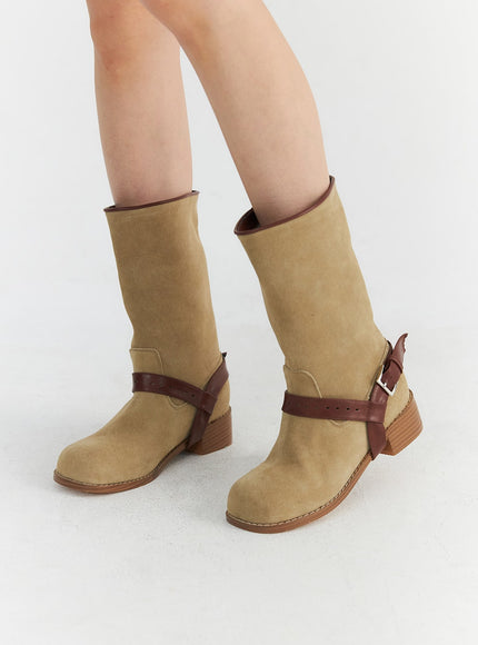 buckle-suede-middle-boots-co327