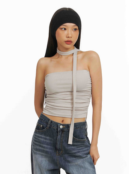 shirred-tube-top-with-scarf-set-iy422