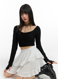 frill-banded-lace-mini-skirt-cf422