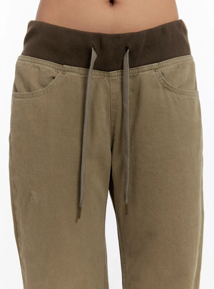 vintage-pocket-bootcut-cotton-pants-cn527