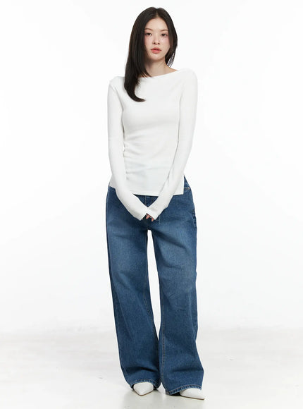 boat-neck-slit-side-long-sleeve-top-if524