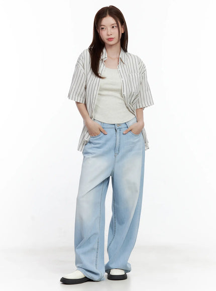 casual-striped-short-sleeve-button-up-shirt