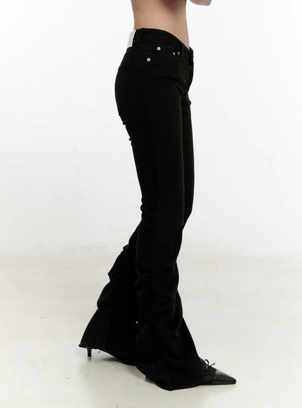 romina-shirring-fleece-bootcut-pants-cn505