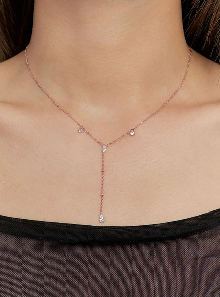 acc-kongline-cubic-necklace-kc1008 / Rose gold
