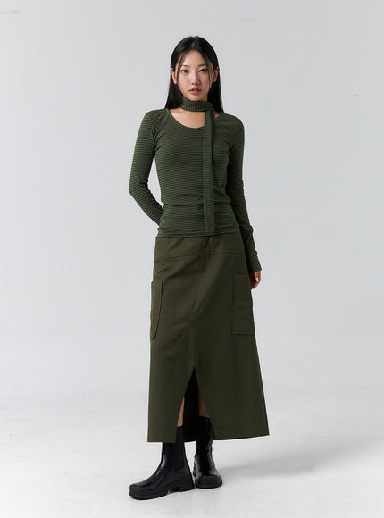 cargo-slit-maxi-skirt-cs305