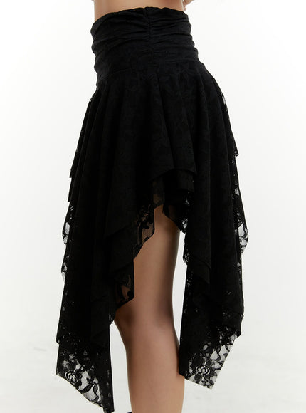 lace-ruffle-asymmetrical-mini-skirt-cy408