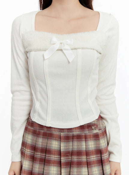 faux-fur-ribbon-long-sleeve-top-cn524
