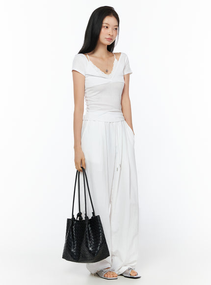 woven-leather-shoulder-bag-and-pouch-set-iu519