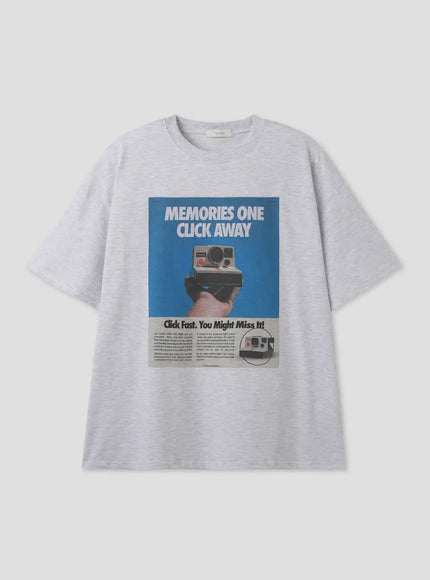 polaroid-print-graphic-t-shirt-il516 / Gray