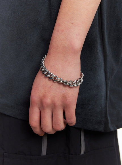 men-s-chunky-chain-bracelet-iu503 / Silver