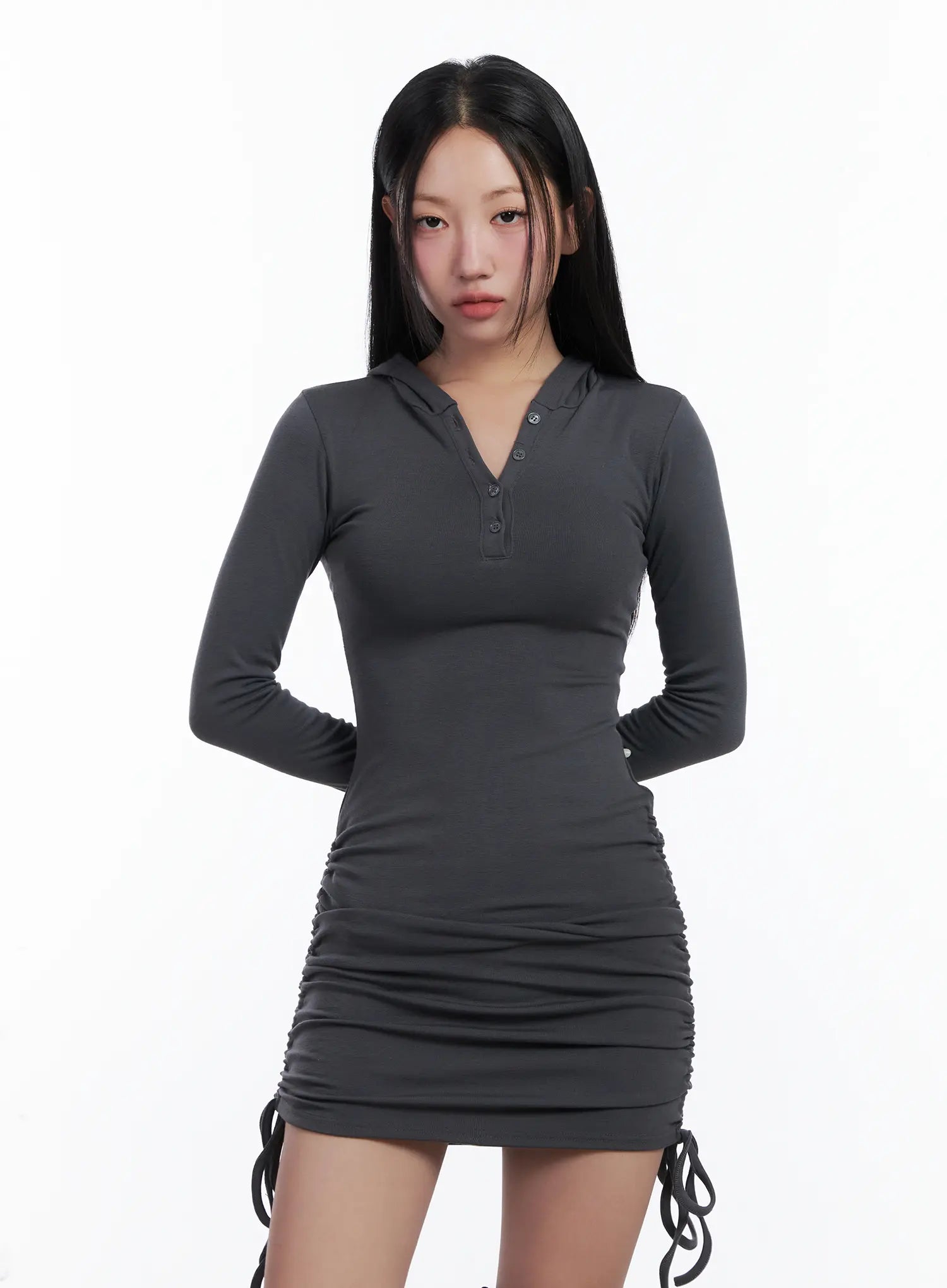 hooded-ruched-mini-dress-cn528